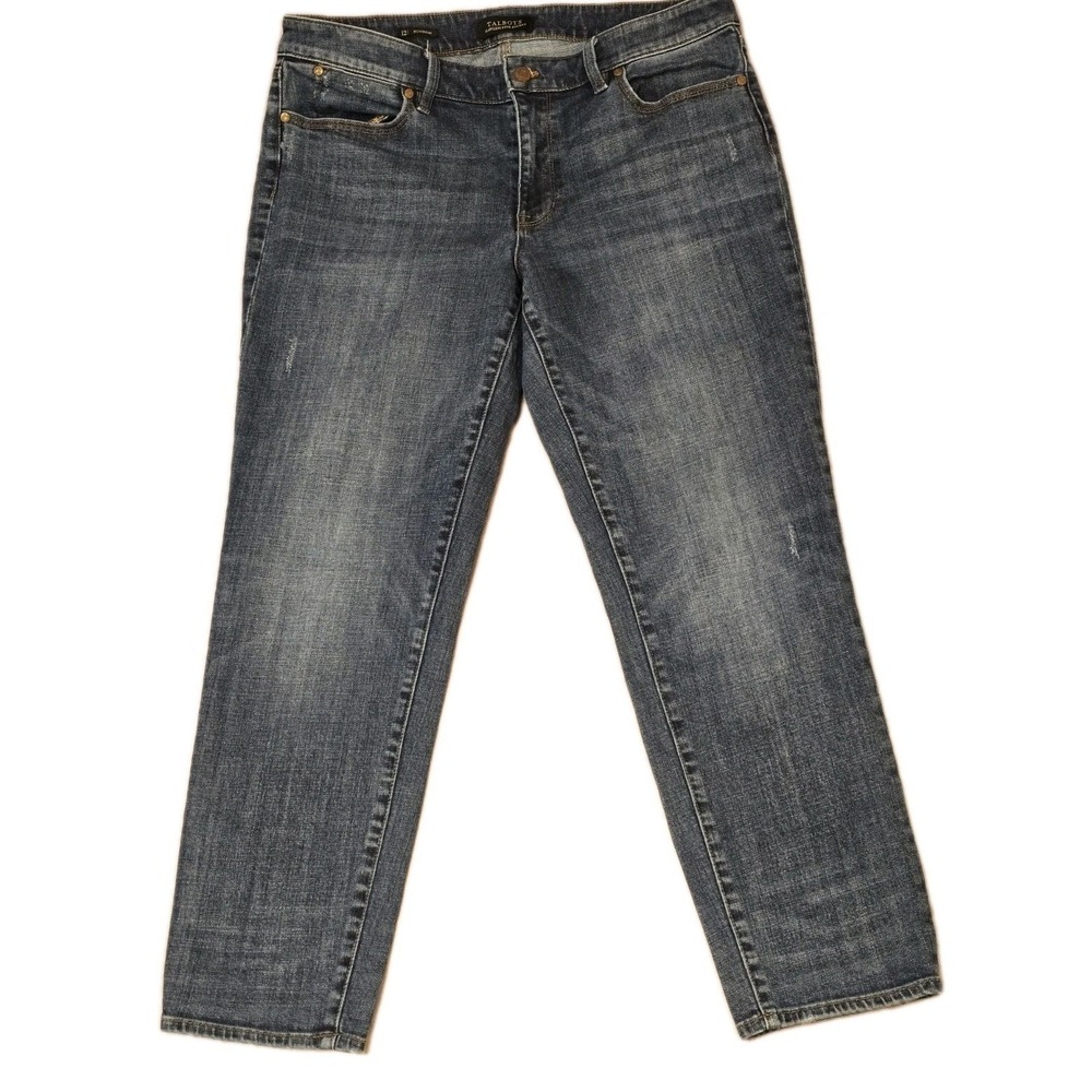 Talbots Womens Size 12 Boyfriend Jeans Blue Flawless Five Pocket High Rise NEW